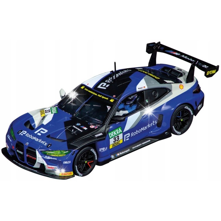 Masinuta Carrera DIGITAL 132, BMW M4 GT3 "Schubert Motorsport No.33", iluminare, 1:32, 16x6,5x5cm