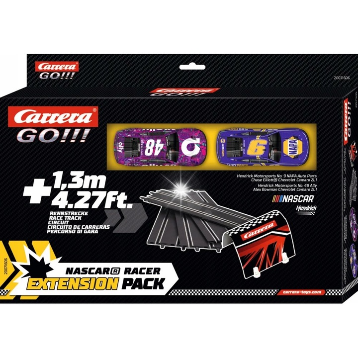 Set Carrera GO!!! pentru extinderea circuitului NASCAR RACER + 2 masini