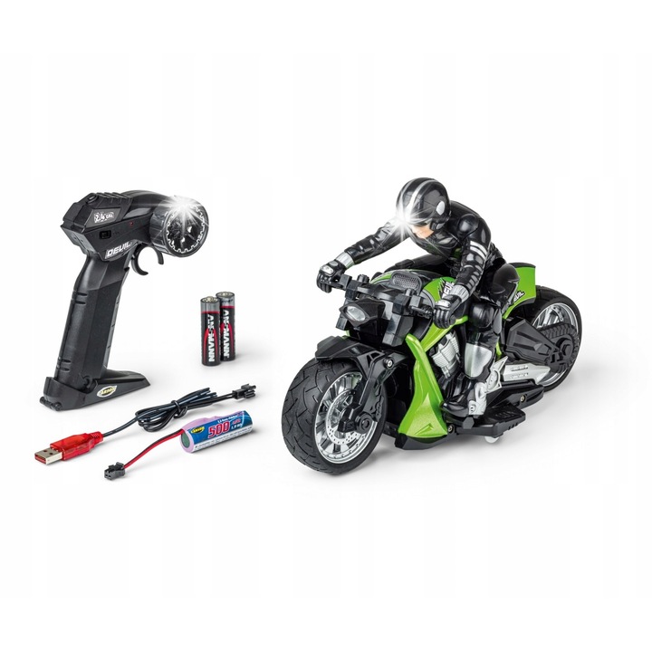 Játék motorkerékpár, Carson, RC Devil Bike RTR, 50 perc üzemidő, 270x120x175mm, zöld