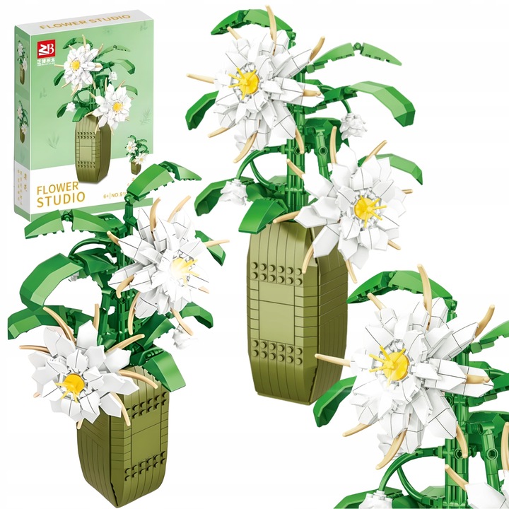 Set de constructie flori, 548 elemente, design creativ, multicolor, pentru copii peste 6 ani