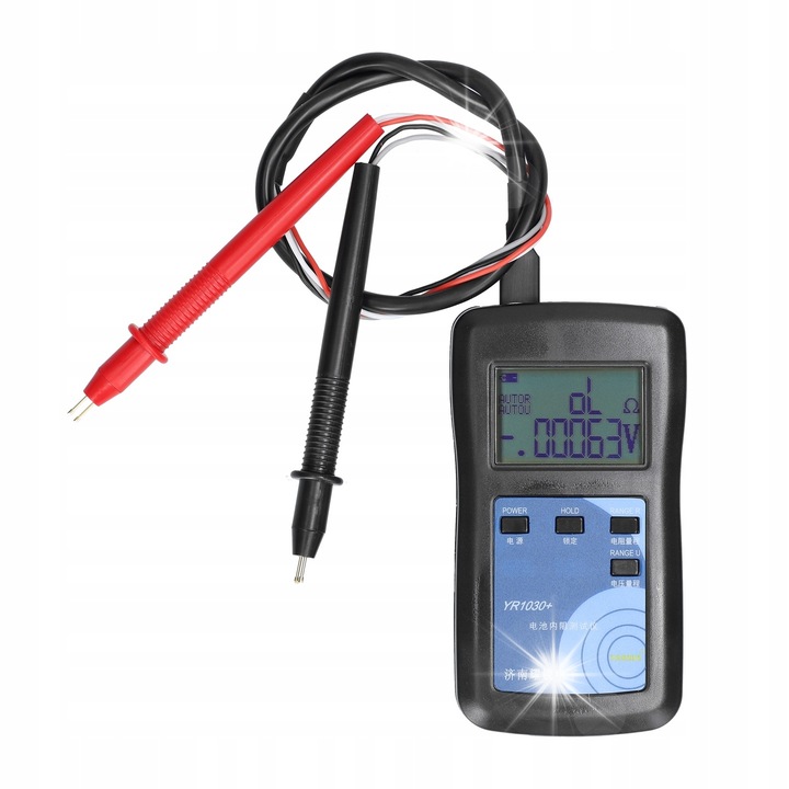 Tester rezistenta interna YR1030+, masurare tensiune, ecran mare, USB-C, 0-200Ω, 0-28V