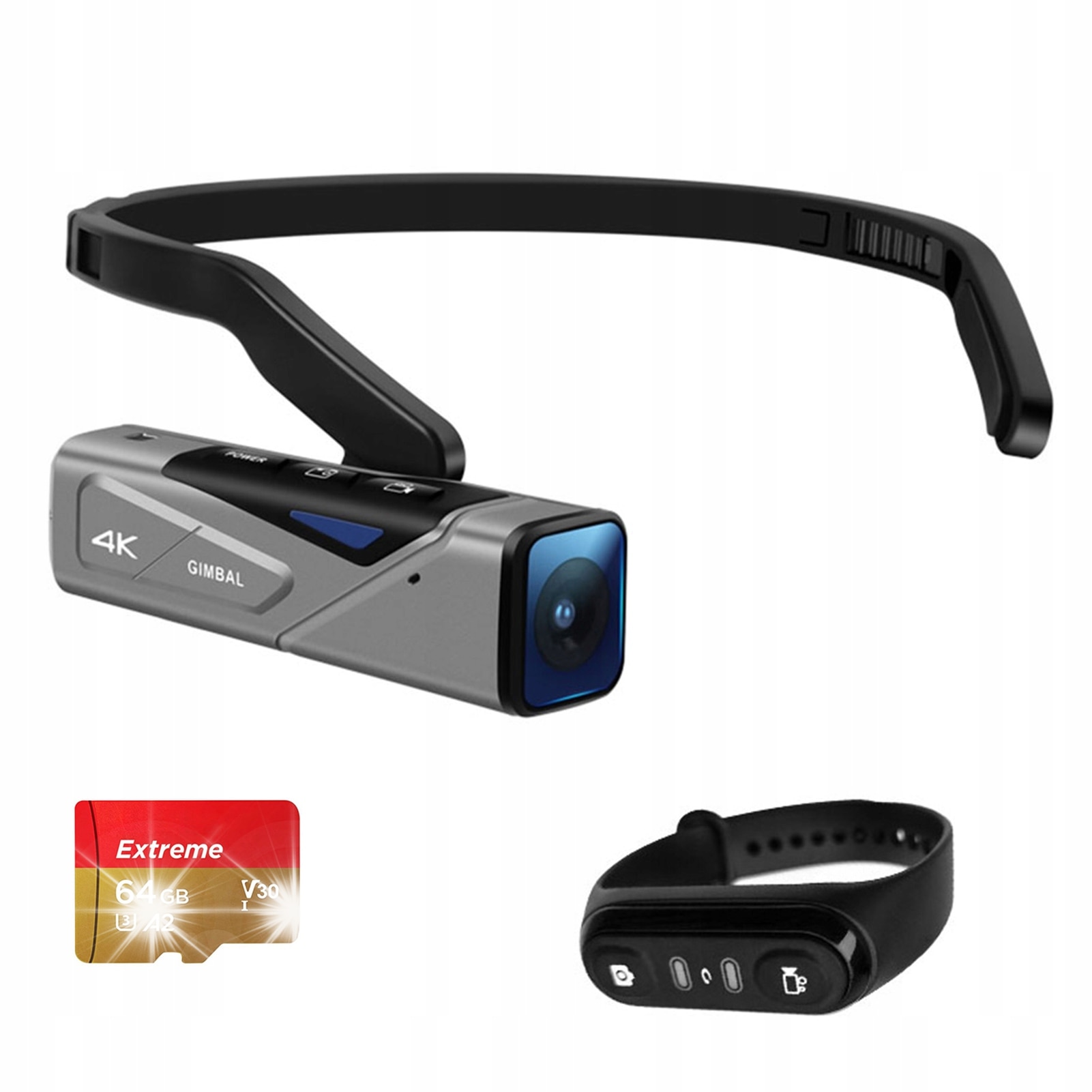 Camera video 4K 60fps EP7, gri, cu suport pentru card Micro SD de pana ...