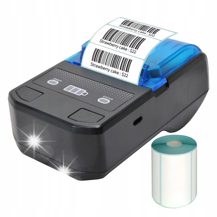 Imprimanta termica portabila JK-58PL, 58mm, albastra, conectivitate USB si BT, viteza maxima 85mm/s