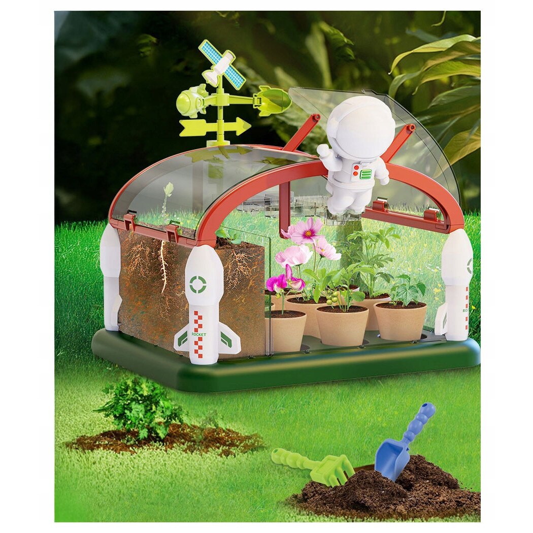 Set joaca gradinarit, click4TOYS, mini sera pentru copii, sistem