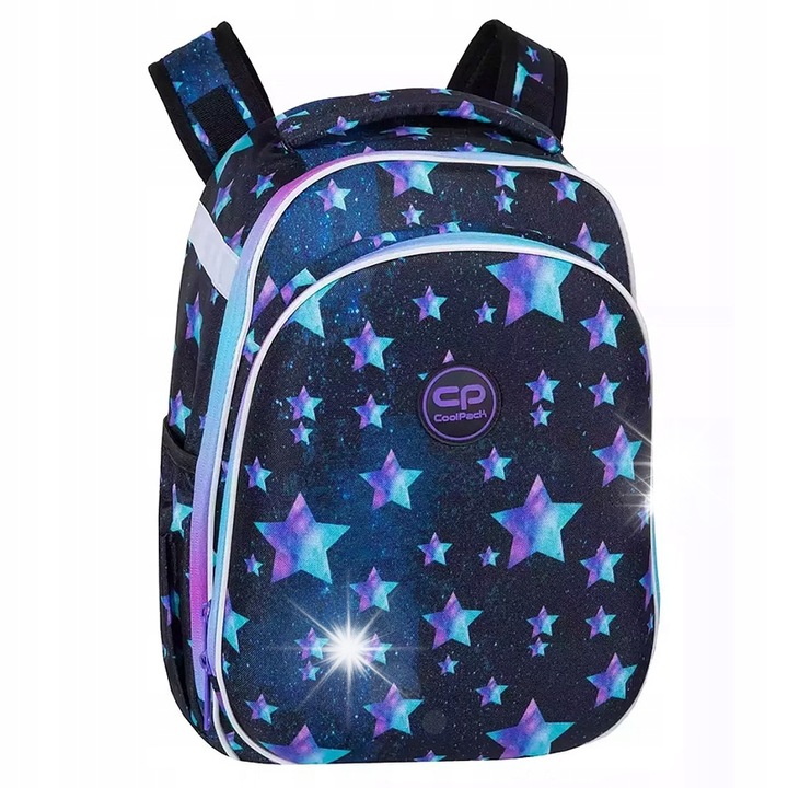 Rucsac scolar Coolpack Turtle, Star Night, 25L, 29x44x16cm, cu doua compartimente, elemente reflectorizante