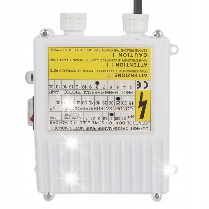 Cutie de control pentru pompa de apa, 750W, 220V, ABS, intrerupator de protectie termica