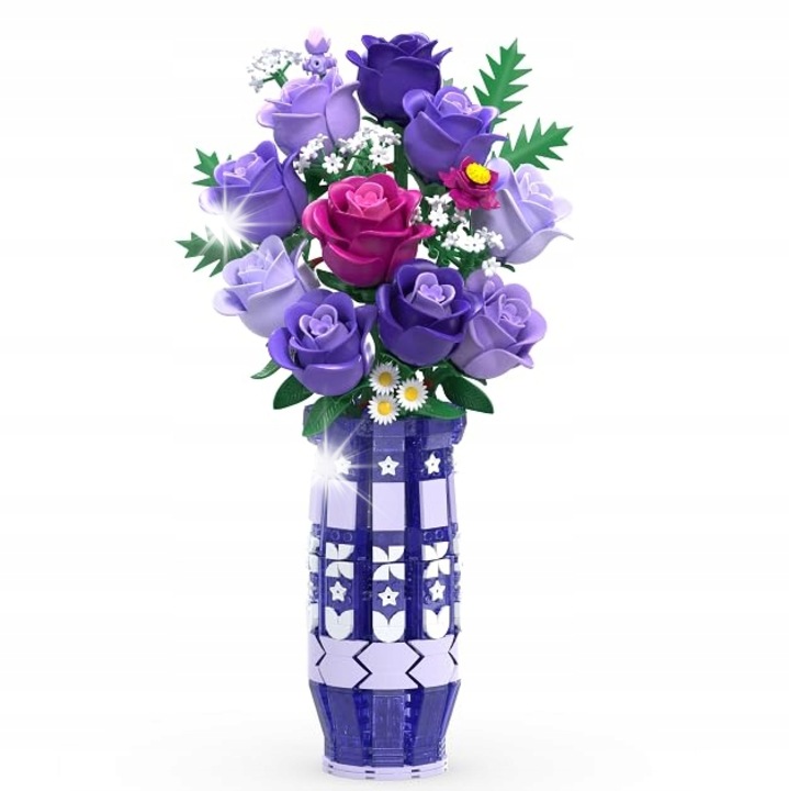 Plante artificiale, CUBIMANA, buchet flori roz, decorativ