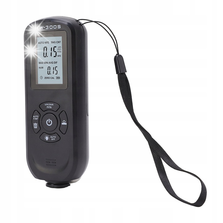 Masurator de grosime a vopselei HW-300S, 0-2000um, display LCD, 6 filme standard, 1 placa de baza, 1 manual de utilizare