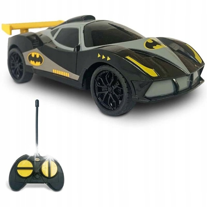 Masinuta zdalnie steriata Mondo 63699 Batmobil, 1:28, plastic, cu pilot, pentru copii 3+