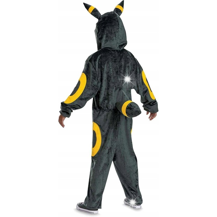 Costum carnaval Pokemon Umbreon, Disguise, negru, 127-136 cm, set cu gluga