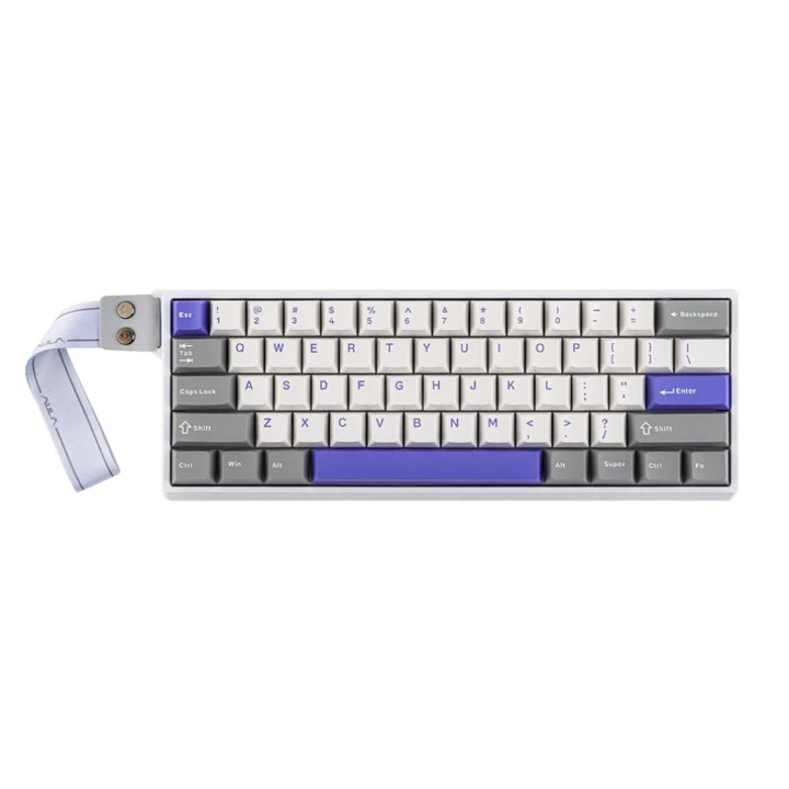 Tastatura Gaming Magnetica, Aula WIN60 HE MAX White Blue, RGB Gasket, Hall Effect (Magnetica), Layout 60%, Alb-Albastu