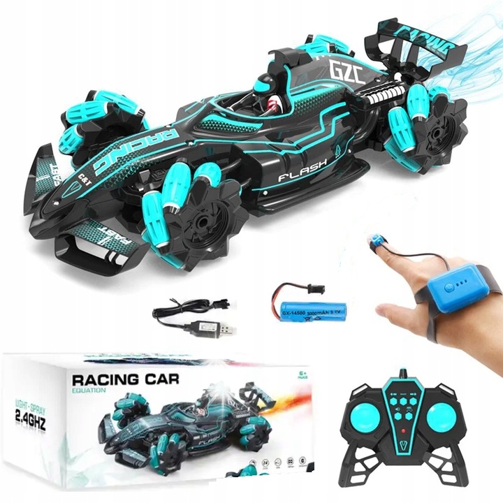 Masina de drift cu telecomanda Bobo-San HD3999, control gestual, 4x4, efecte sonore si luminoase, dimensiuni 36x17x11cm