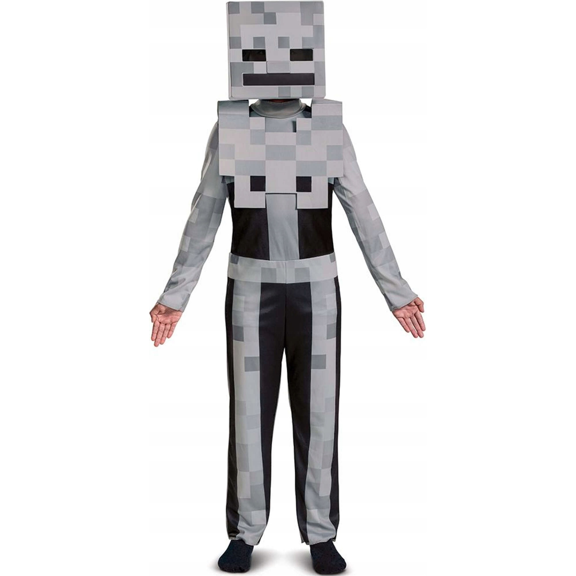Costum copii, Minecraft, Skeleton, 127-136 cm, alb, set - eMAG.ro