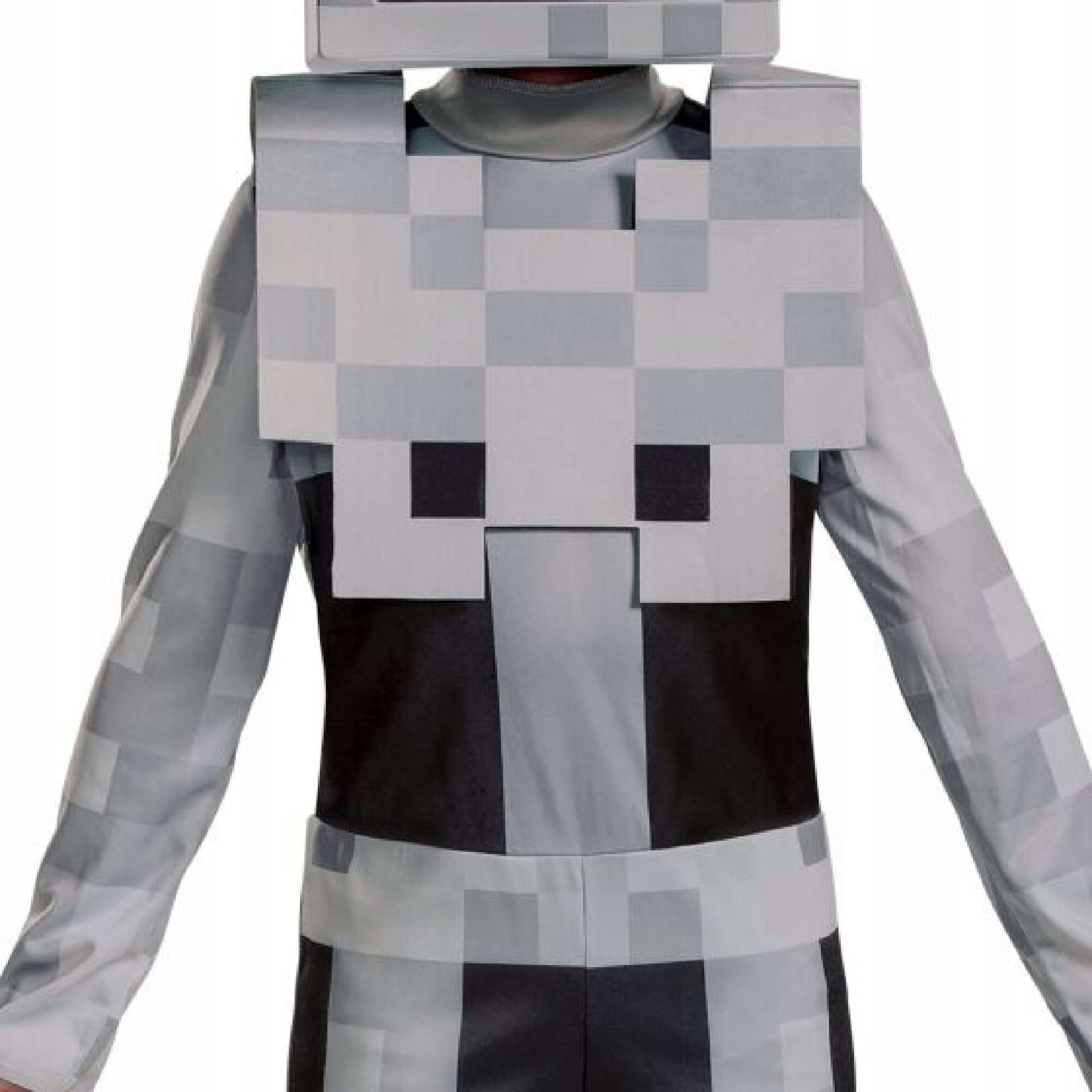 Costum copii, Minecraft, Skeleton, 127-136 cm, alb, set - eMAG.ro