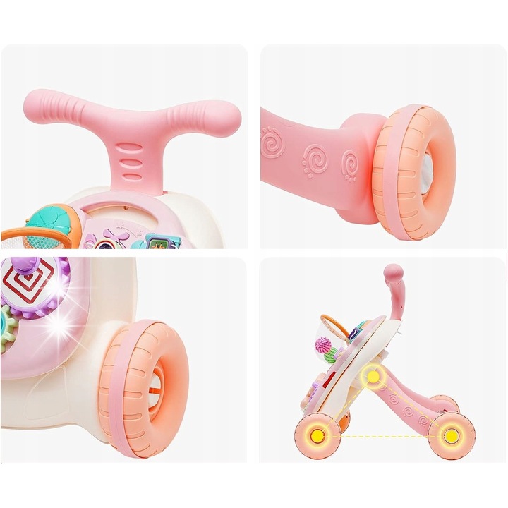 Bobo-San premergator Interactiv 2in1 cu Elefant, Jucarie Educationala, Multicolor