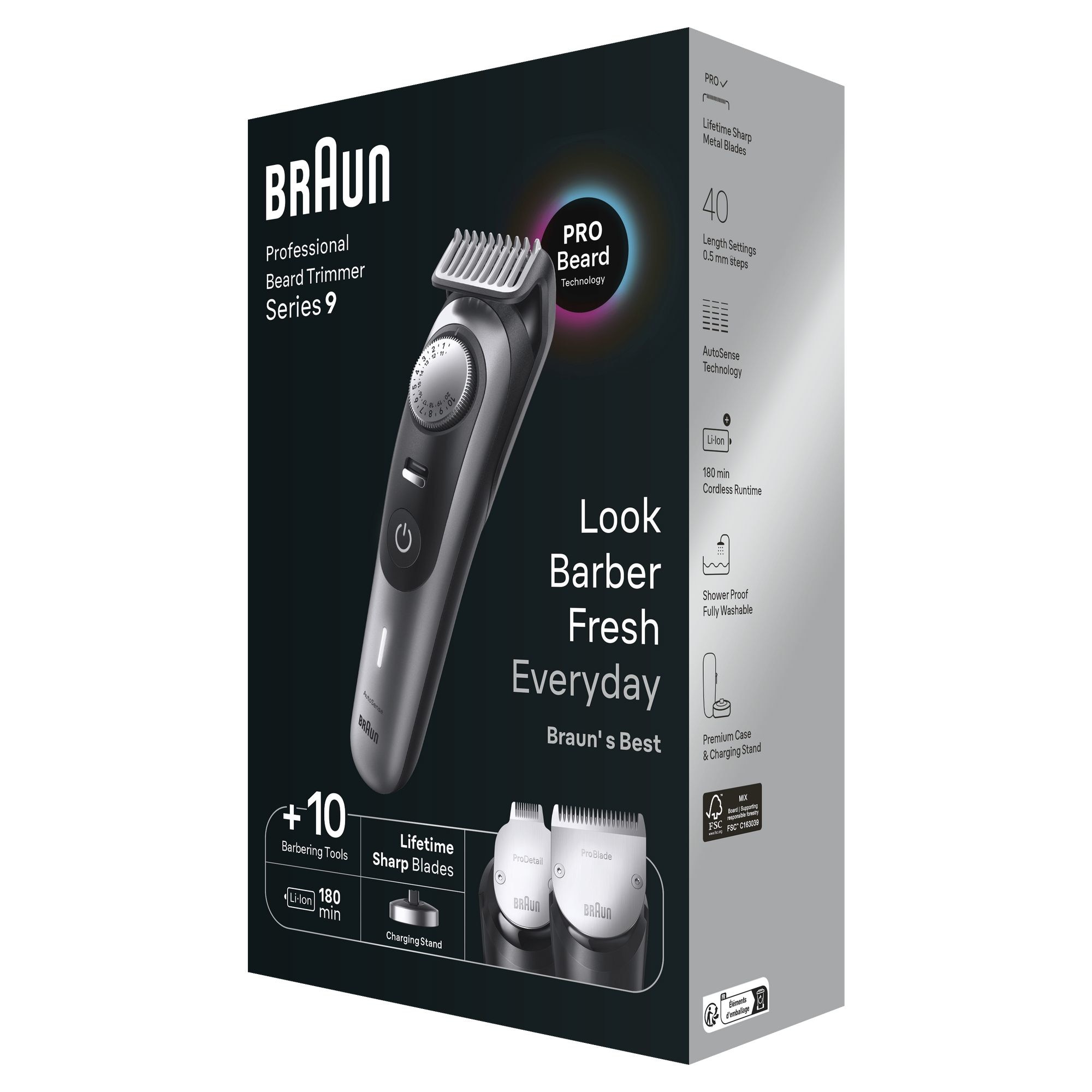 Trimmer pentru barba Braun Series 9 BT9420, 40 lungimi, 0.5-20mm