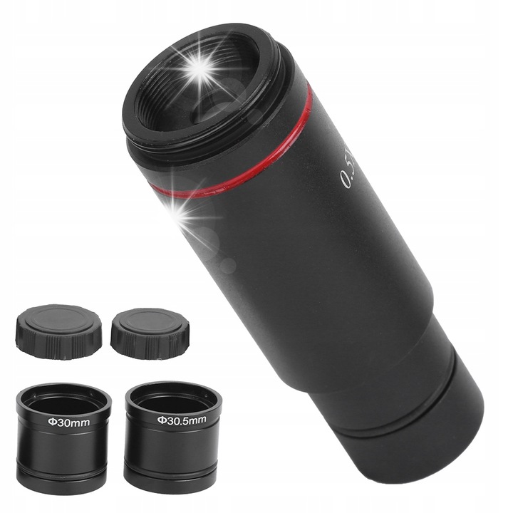 Adaptor camera microscop, 0,5X, pentru montaj C-Mount, set 23,2mm la 30mm si 23,2mm la 30,5mm