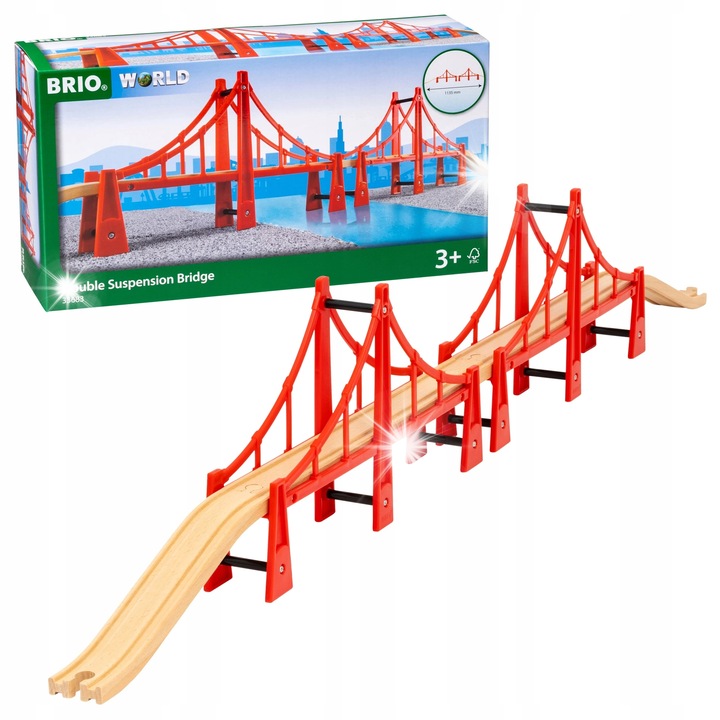 Trenulete de jucarie, Brio, most 33683, 5 elemente, 113.5x5.6x19cm, multicolor