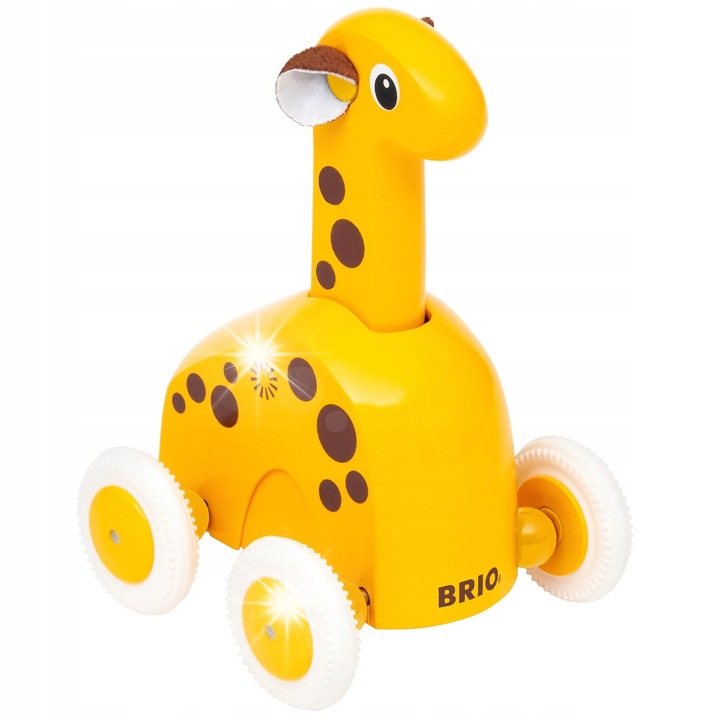 Interaktív játék babáknak, Brio, fa zebra, 12,5x9x8,5 cm, sárga