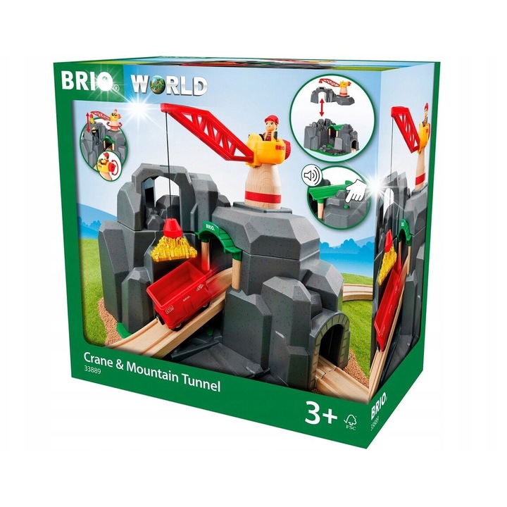 Trenulet de jucarie, Brio, Dzwig si tunel, 33889