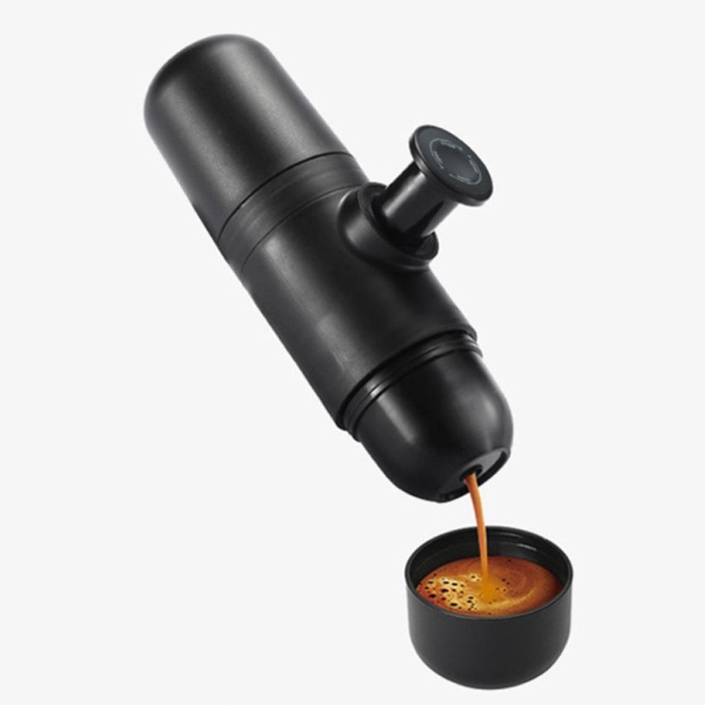 Cafetiera manuala, 19,8x6cm, inox 304, silicon ABS, neagra