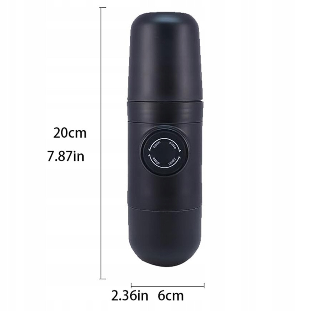 Cafetiera manuala, 19,8x6cm, inox 304, silicon ABS, neagra