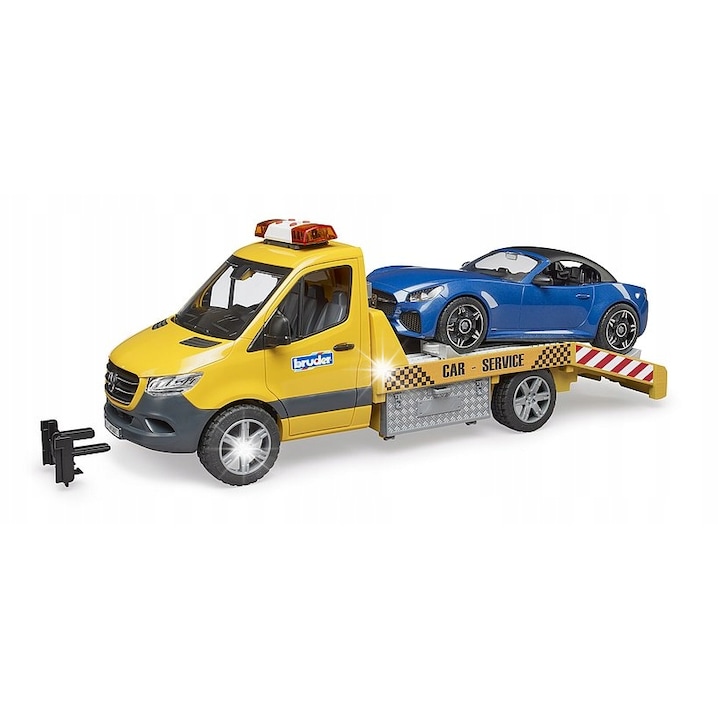 Platforma de jucarie, Bruder 02675 - Mercedes Sprinter cu modul lumini si sunete, Roadster, multicolor, 1:16
