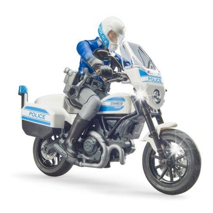 Полицейски мотоциклет, Bruder 62731, мотоциклет Scrambler Ducati, полицай, 1:16