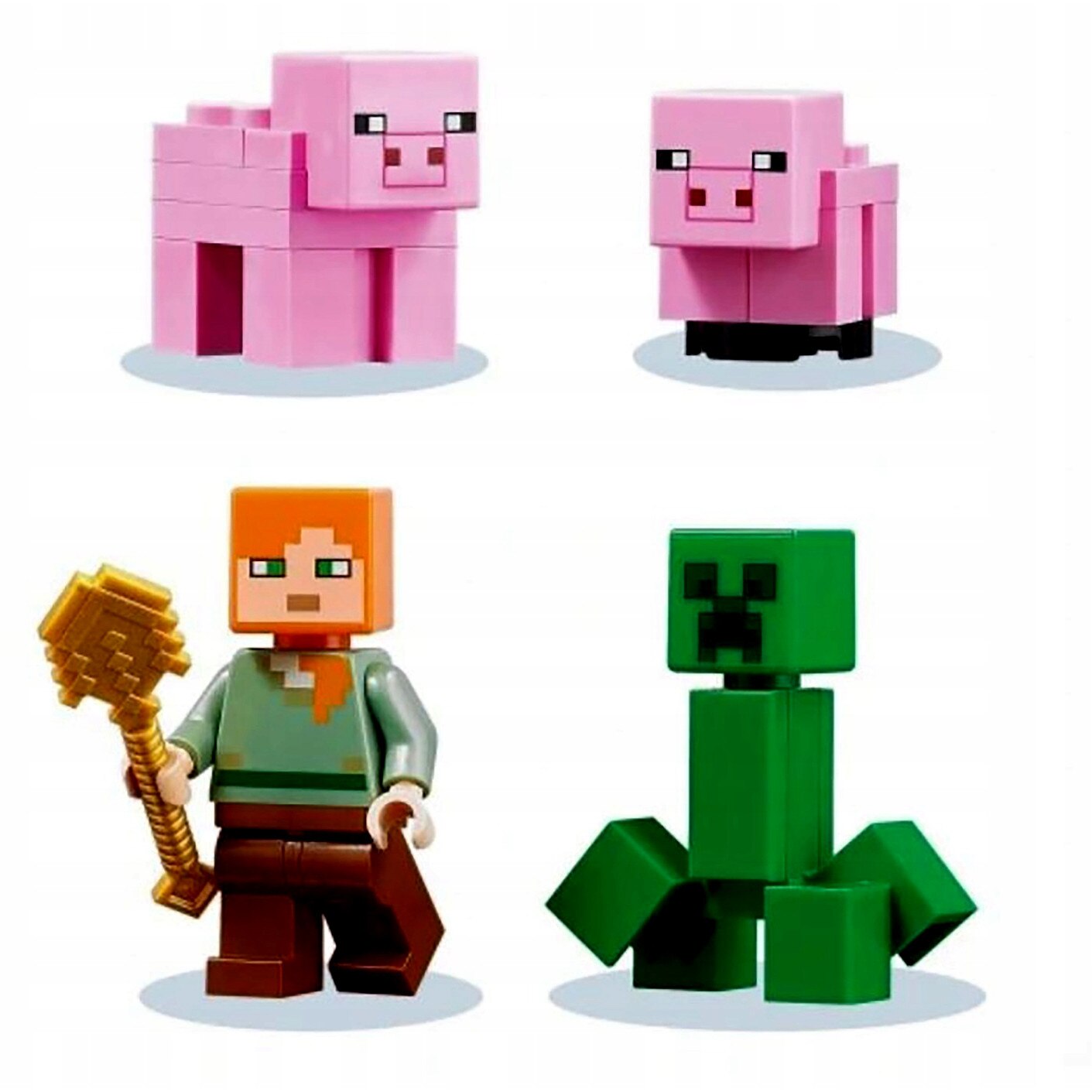 Set de constructie Minecraft, 512 elemente, figurine, roz, 14x10x13cm ...