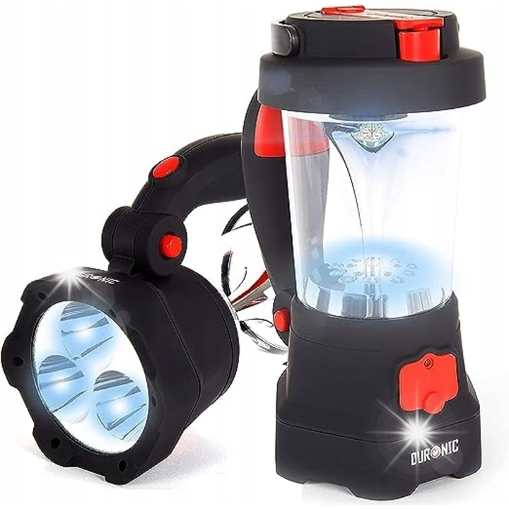 Lampa turistica portabila Duronic, 3 moduri de iluminare, incarcare USB, 5,5 ore autonomie, multicolor