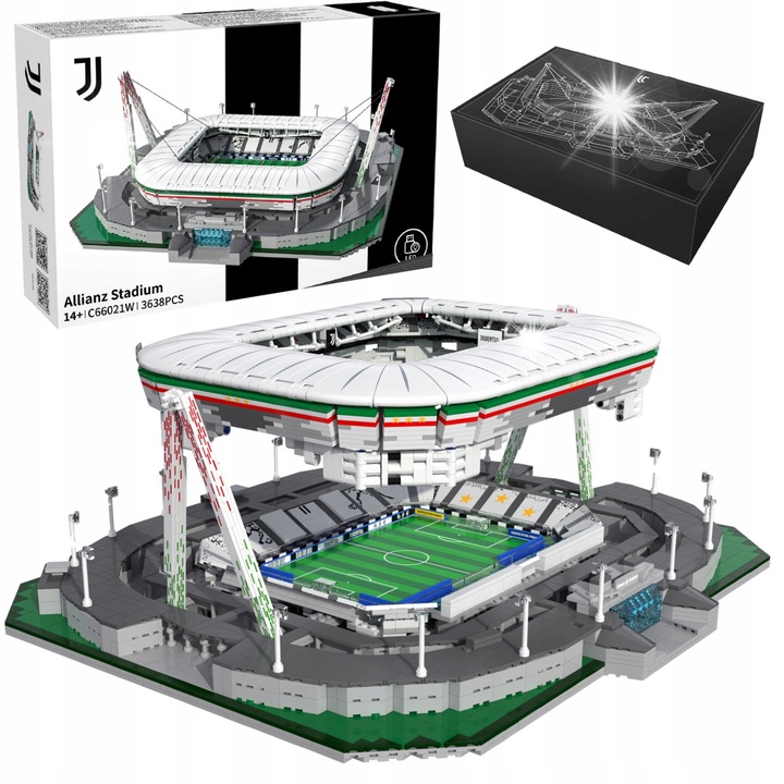 Set de constructie Allianz Stadium, CaDA, 3638 elemente, model static, cu iluminare LED, 53,6x20,9cm