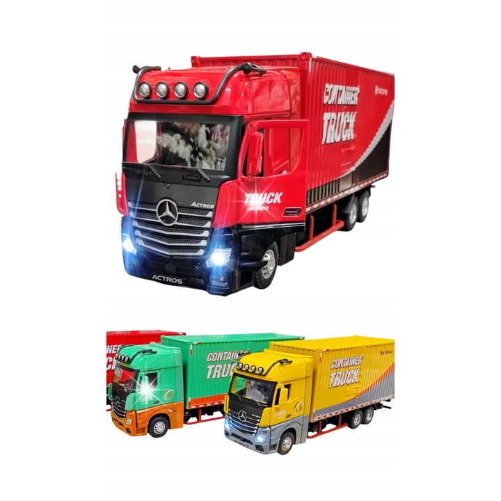 Konténeres teherautó modell 1:24, Emaj, limitált kiadás, fém, piros, 30 cm