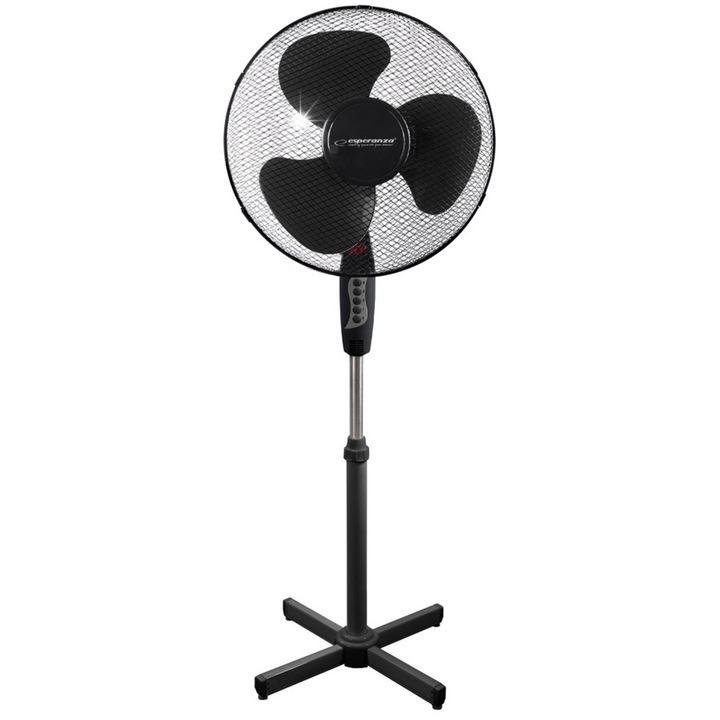 Ventilator de picior, ESPERANZA, Hurricane, 50 W, 40 cm, negru, 3 viteze, rotire automată