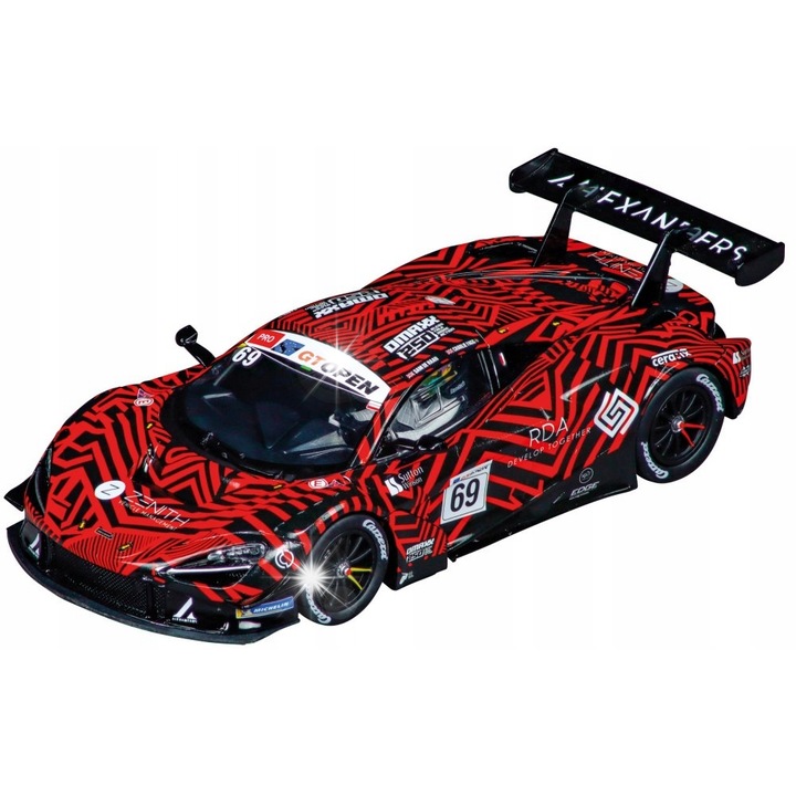 Carrera EVOLUTION McLaren 720S GT3 "Optimum Motorsport, No.69" kisautó, 1:32, világítással, 16x6x5cm