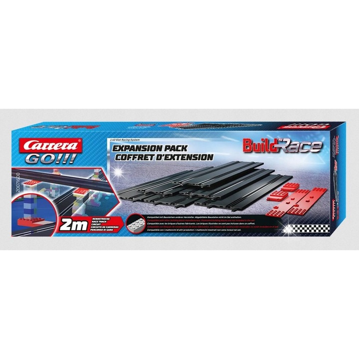 Set de constructie Carrera GO,GO+, 200 cm, metal, plastic, negru