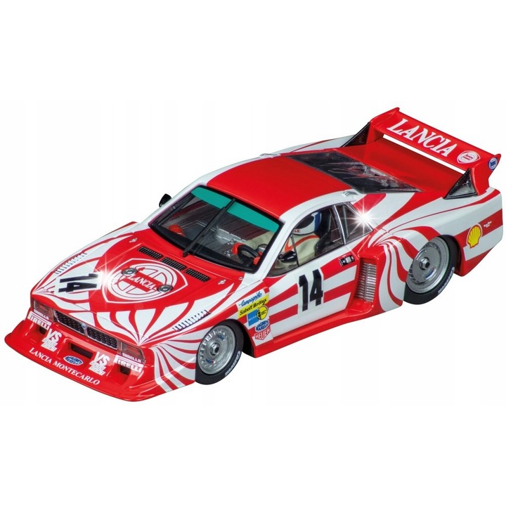 Masinuta Carrera EVOLUTION Lancia Beta Montecarlo Turbo, rosu, 1:32, cu lumini, set