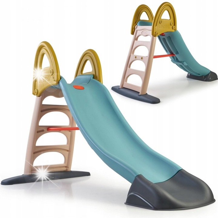 Tobogan copii Feber, Zjezdzalnia Casual, 190 cm, plastic rezistent, cu posibilitate de conectare la furtun de gradina