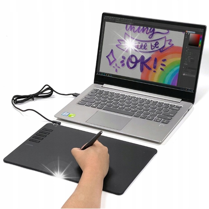 Tablet grafica pentru desen, USB, ABS, negru