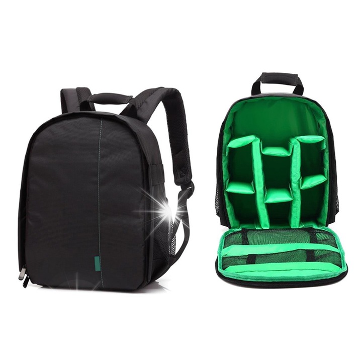 Rucsac foto impermeabil, 33x26,5x12,5cm, cu compartimente reglabile