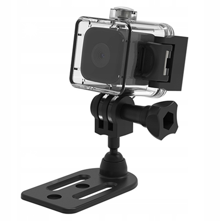 Mini camera spion GAT SQ28, Full HD, detectie miscare, carcasa waterproof, set accesorii
