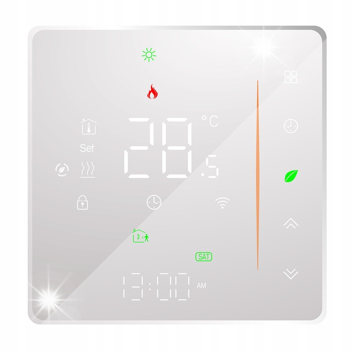 Termostat electric inteligent, 2 in 1, argintiu, 250x100x100mm