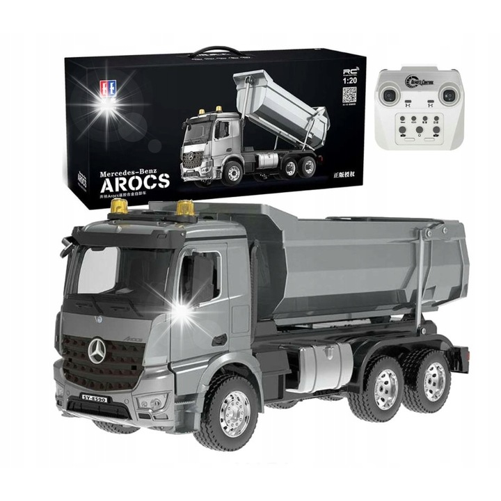 Камион играчка Mercedes, Coil с дистанционно управление, 1:20, метал, 45x19.8x16cm, със звукови ефекти