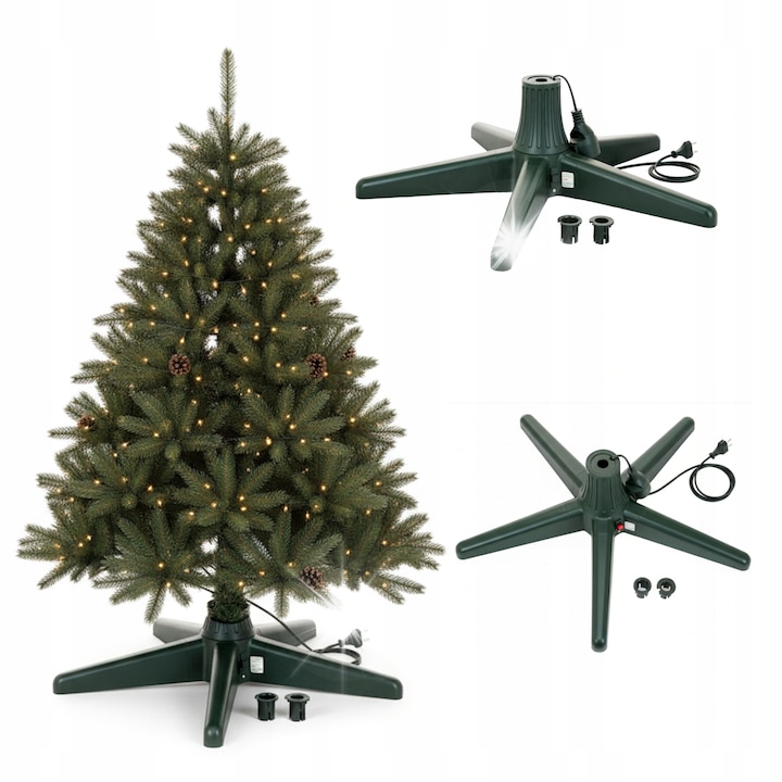 Coil forgó műfenyőtalp, 360, zöld, max. 2,4m-es, 35kg-os fenyőhöz, adapterkészlettel