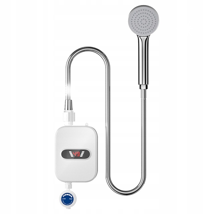 Incalzitor de apa electric, alb, 3500W, 16.5x12.7x6.8cm, set de instalare pentru baie sau bucatarie