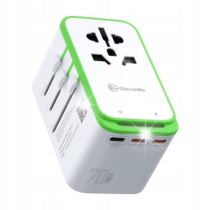 Adaptor Roamplug cu hotspot 4G Wi-Fi, 70W, alb, dimensiuni 50x90,3x53,3mm