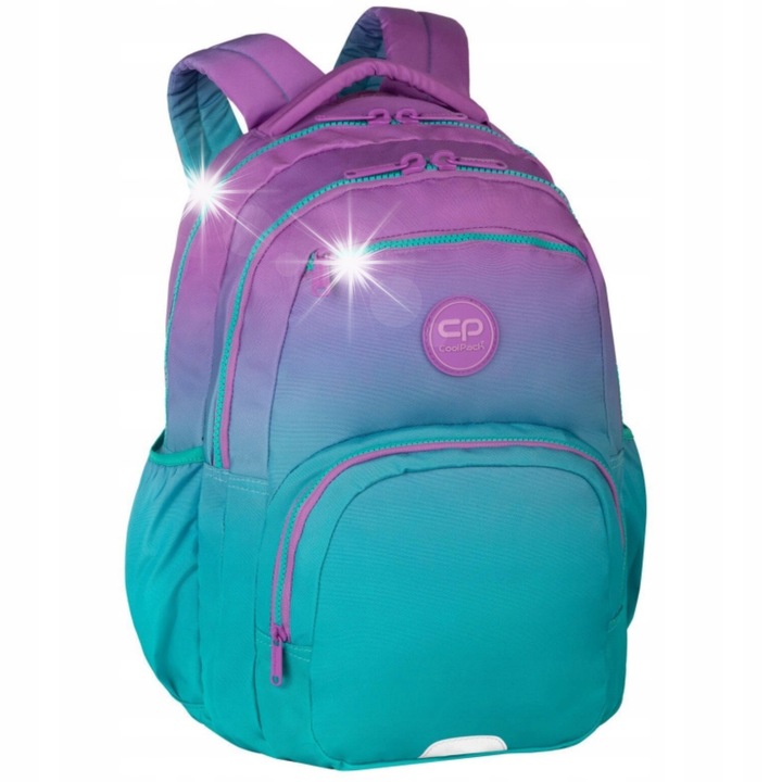 Iskolatáska Coolpack PICK, lila és türkiz, 23L, 44x32x18cm, 4 rekesz, ombre stílus