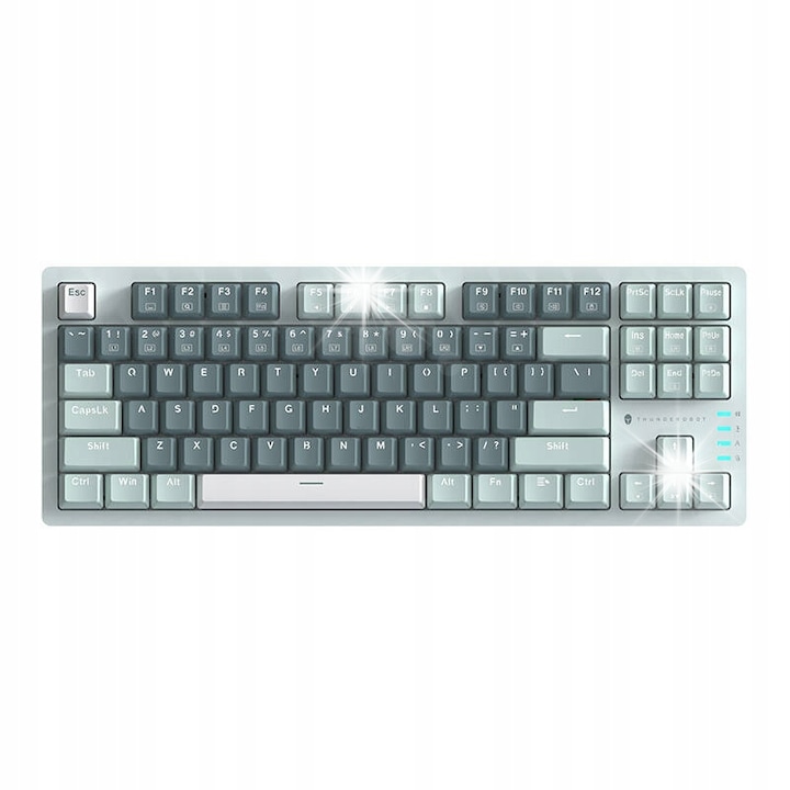 Tastatura mecanica Thunderobot K87, Red Switch, iluminare RGB, verde, set complet