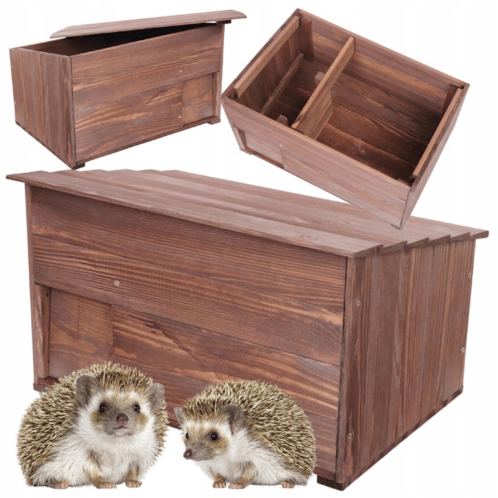 Casuta pentru arici L, schron din lemn, ecologic, impermeabil, dimensiuni variate