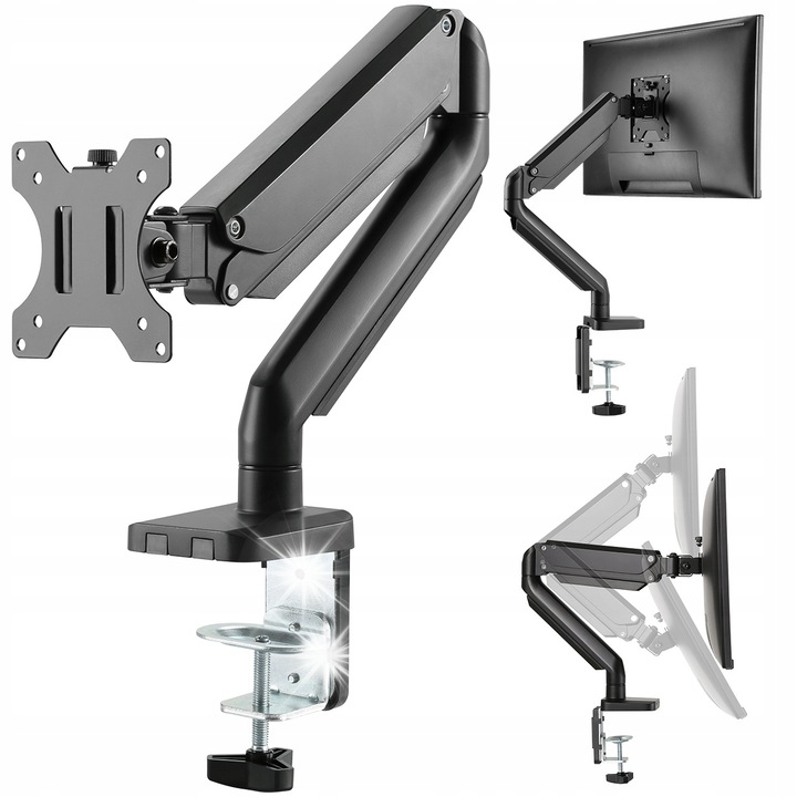 DELTACO ARM-0350 monitortartó, 17-32", fekete, 11.4x59cm, max 8kg