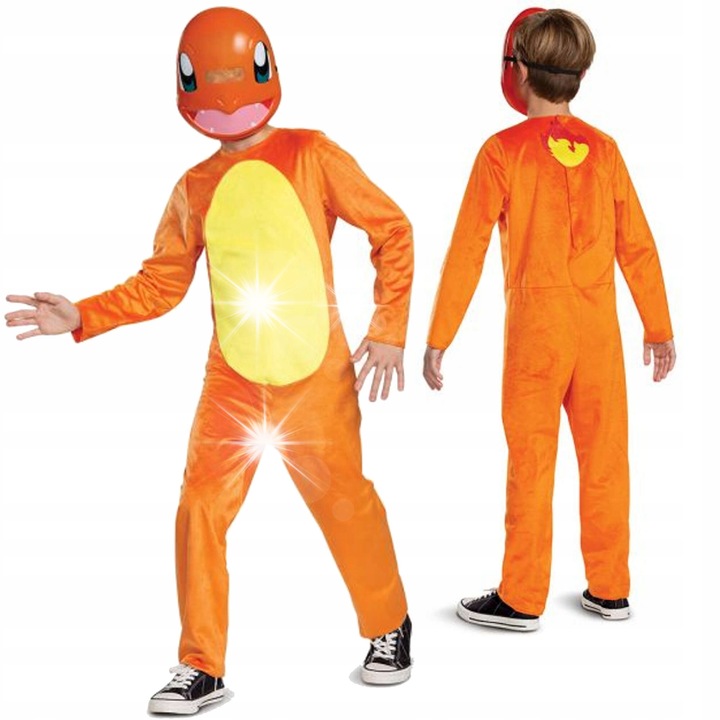 Costum Pokemon Charmander, Disguise, 10-12 ani, portocaliu, 126cm